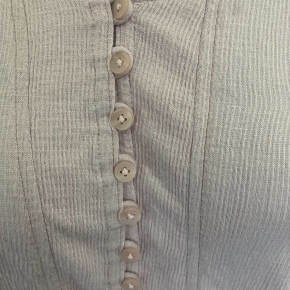 FREE PEOPLE - Long Sleeve Ruffle Button Up Shirt (Lavender) - Picture 2 of 5